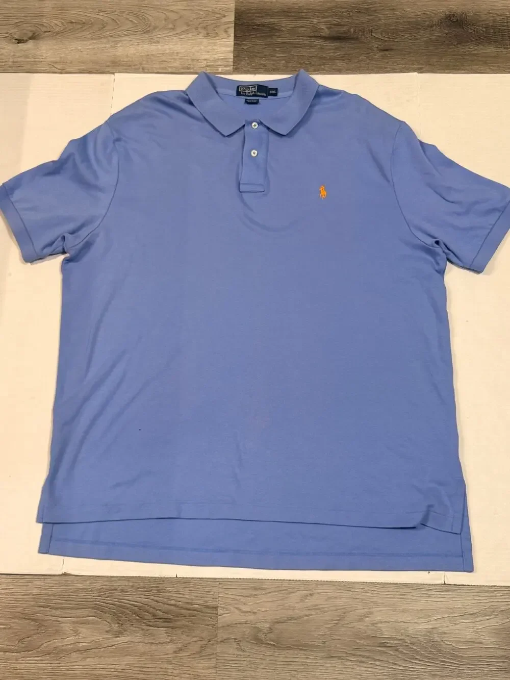 Polo by Ralph Lauren Mens XXL Blue Polo Shirt Orange Pony 100% Cotton
